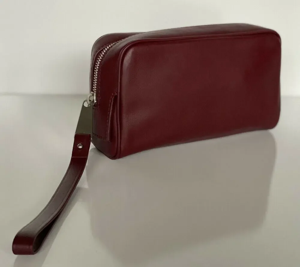 NWT $1020 Bottega Veneta Leather Bordeaux Small Toiletry Case Pouch 575557 Italy